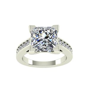 DALOZA 1.90 CT 925 Solitaire With Accents Engagement Wedding Princess Cut Moissanite Ring (3.25)