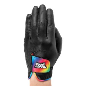 PXG Men's Pride Premium Fit Players Golf Glove - 100% Cabretta Leather with Cotton-Based Elastic Rainbow Wristband (Large, Right Handed Golfers (Worn on Left Hand))