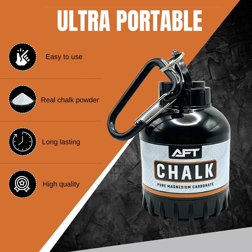 Sports Chalk (On-The-Go) by Arlu Fitness Tech - Gym Chalk, Rock Climbing Chalk, Gymnastics Chalk. Portable, Easy to use and Easy to Refill Container. Less Mess, Premium Grade Chalk with no fillers