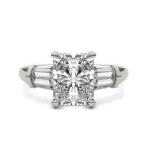 14K White Gold Forever One Colorless 9x7mm Radiant Moissanite Engagement Ring-size 5.25 3.61cttw DEW by Charles & Colvard