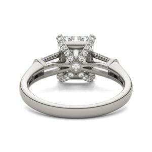 14K White Gold Forever One Colorless 9x7mm Radiant Moissanite Engagement Ring-size 5.25 3.61cttw DEW by Charles & Colvard