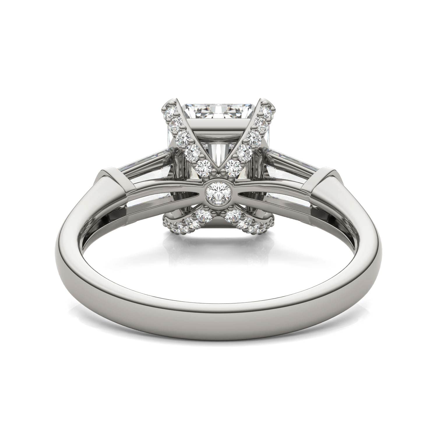 14K White Gold Forever One Colorless 9x7mm Radiant Moissanite Engagement Ring-size 5.25 3.61cttw DEW by Charles & Colvard