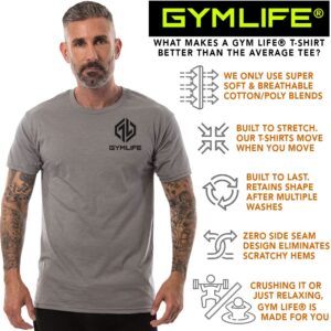 GYM LIFE Men's Power Up Athletic Performance Short Sleeve Workout T-Shirt, Olive Green (3X-Large)