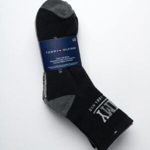 Tommy Hilfiger Men's Socks - Athletic Cushioned High Quarter Cut Socks (6 Pack), Size 7-12, Black Assorted