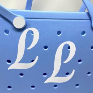 FRESHe BAGLETS | Decorative Alphabet Letters Compatible with Bogg Bags and Other Rubber Totes | Personalize your Bag with letters or initials | Made in USA (L, White)