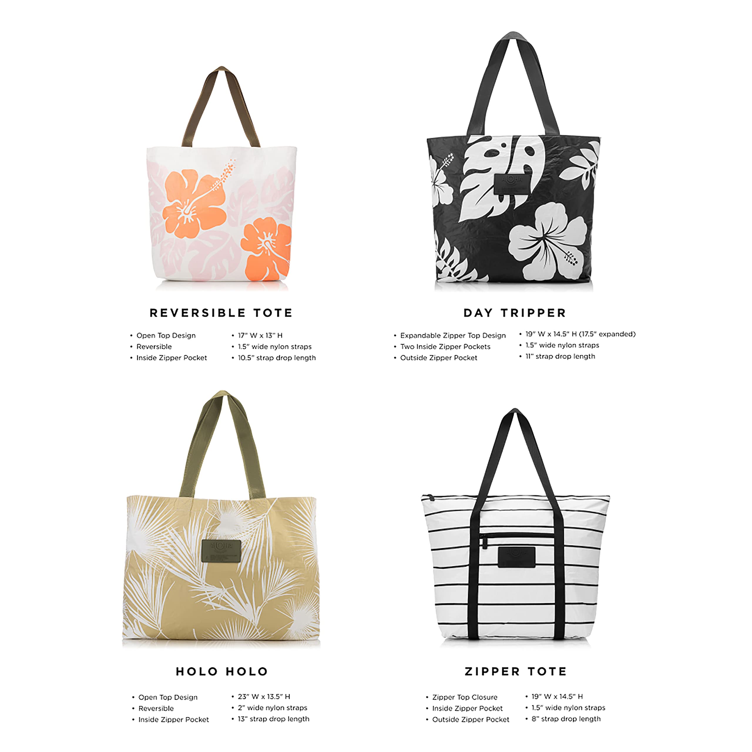 ALOHA Collection Splash-Proof Reversible Monstera Holo Holo Tote in Seaweed