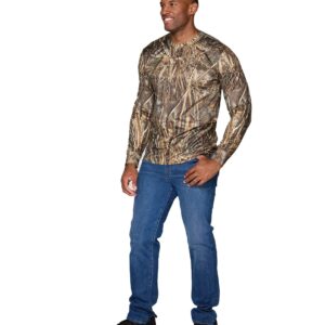 Realtree Men's Essential Camo Lightweight Performance Long Sleeve Shirt (RT MAX-7, Small)