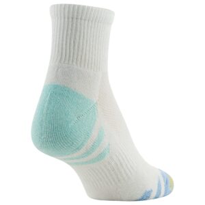 GOLDTOE Women's Half Cushion Sport Quarter Socks with Mesh, 6-Pairs, Aqua Assorted, Medium