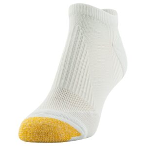 GOLDTOE Women's Cross Arch No Show Socks, 6-Pairs, White, Medium