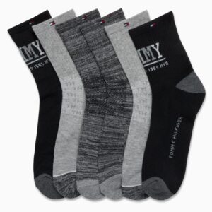 Tommy Hilfiger Men's Socks - Athletic Cushioned High Quarter Cut Socks (6 Pack), Size 7-12, Black Assorted