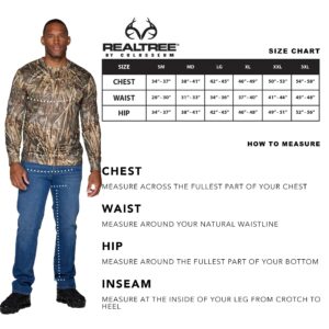 Realtree Men's Essential Camo Lightweight Performance Long Sleeve Shirt (RT MAX-7, Small)