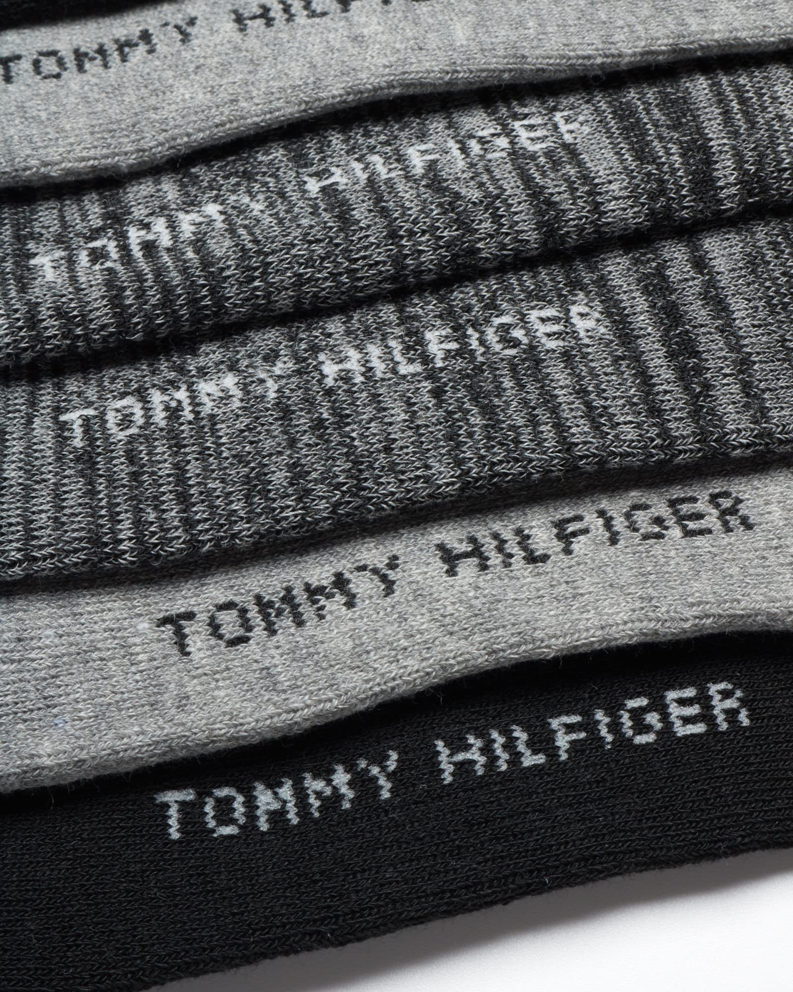 Tommy Hilfiger Men's Socks - Athletic Cushioned High Quarter Cut Socks (6 Pack), Size 7-12, Black Assorted