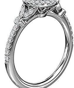 DALOZA 1.40 CT 925 Sterling Silver Oval Moissanite Halo Vintage Style Engagement Ring Promise Ring For Women (4.5)