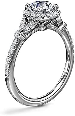 DALOZA 1.40 CT 925 Sterling Silver Oval Moissanite Halo Vintage Style Engagement Ring Promise Ring For Women (4.5)