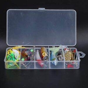 Honio Hard Lure Bait Set, Fishing Gear Soft Lure Bait Set Artificial Lure Bait with Box for River Pond Saltwater Freshwater