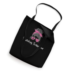 Awesome Histology Technician Messy Bun Histologist Histotech Tote Bag