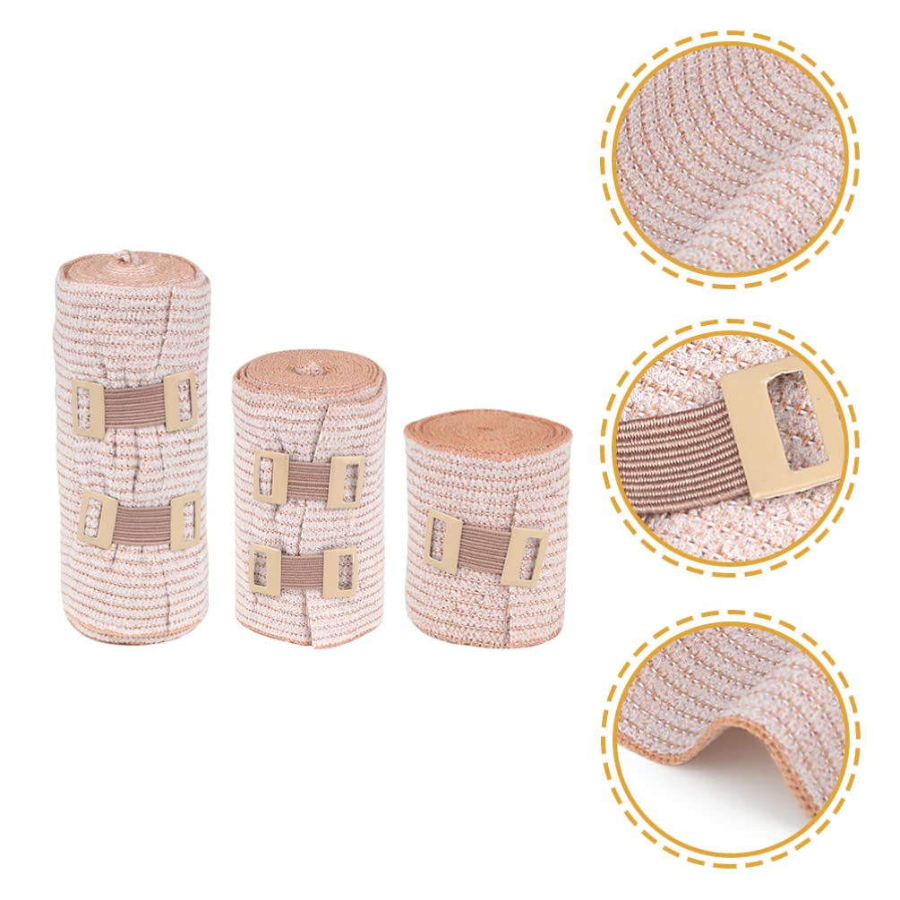 FOMIYES 3pcs Elastic Supplies Wrap Trans Tape Elastic Sports Tape Paper Tape Wrap Compression Thigh Wrap Compression Strap Elastic Fibers Stripe