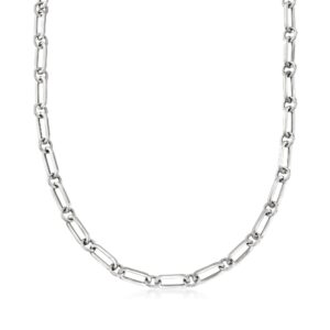 Ross-Simons Italian Sterling Silver Paper Clip Link Toggle Necklace. 16 inches