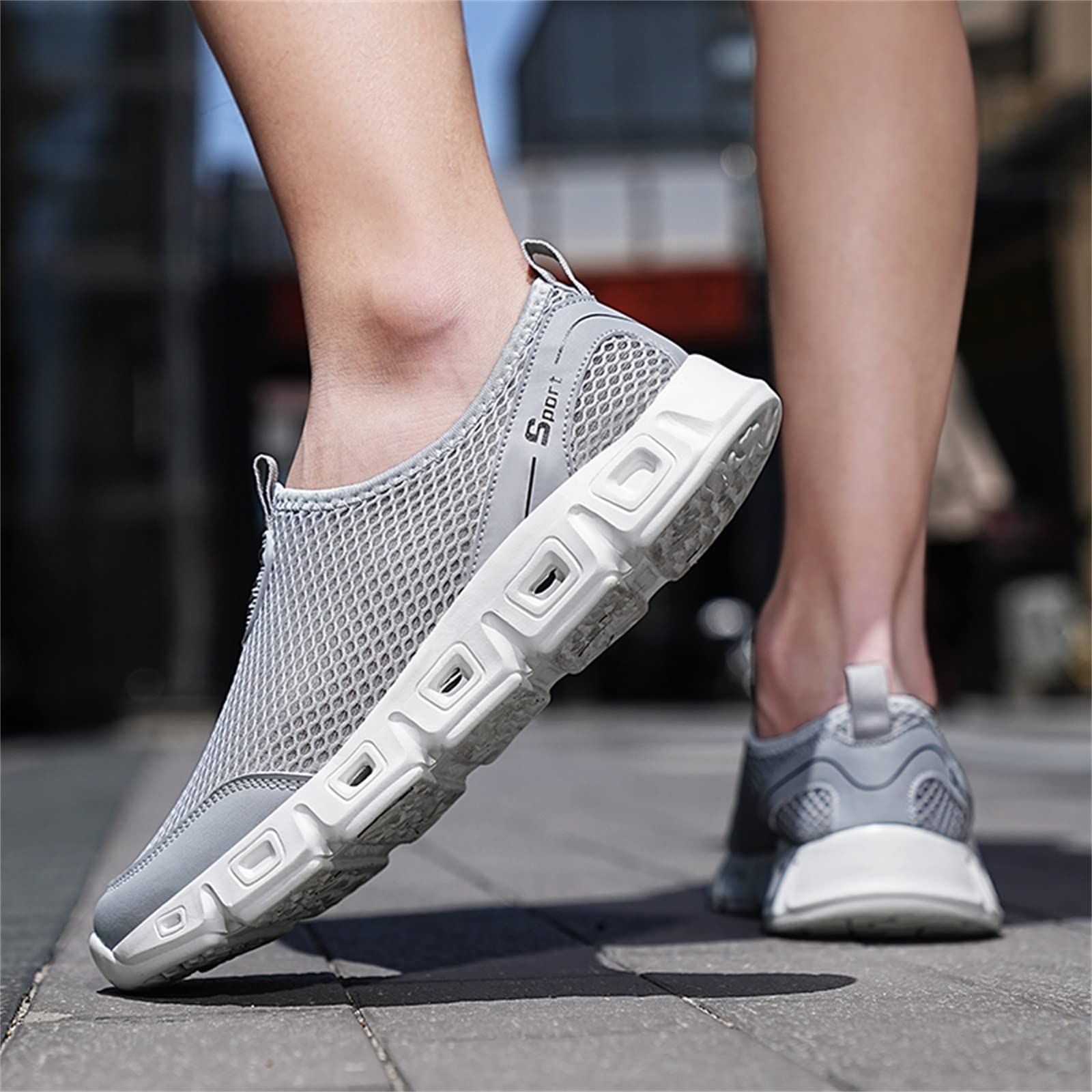 ZHOUXINGB Womens Sandals Size 10, Steel Toe Shoes for Women Sneakers Casual Sandals Running Dress Shoes Arch Support Shoes Hiking Boots Low Wedge Spring Shoes for Women 2022 Grey