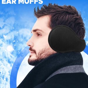 Venswell Winter Ear Muffs for Men Women Fleece Ear Warmers for Cold Weather Running-Behind the Head Earmuffs Adjustable