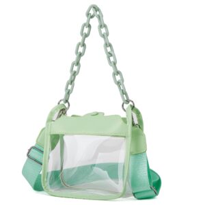 Clear Bag for Women Clear Handbag Concert Bag Stadium Approved Clear Purse Shoulder Crossbody Bag Satchel Hobo Bag