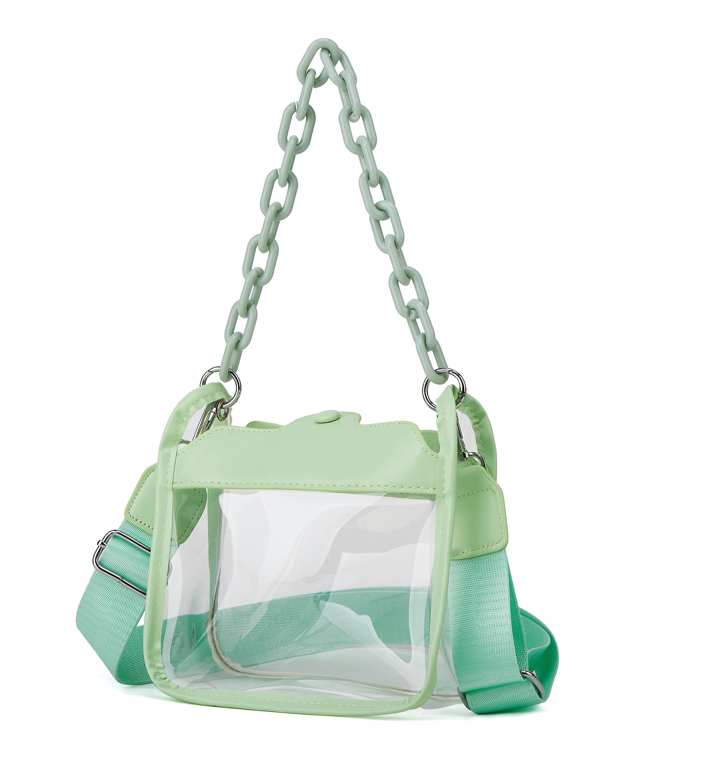 Clear Bag for Women Clear Handbag Concert Bag Stadium Approved Clear Purse Shoulder Crossbody Bag Satchel Hobo Bag