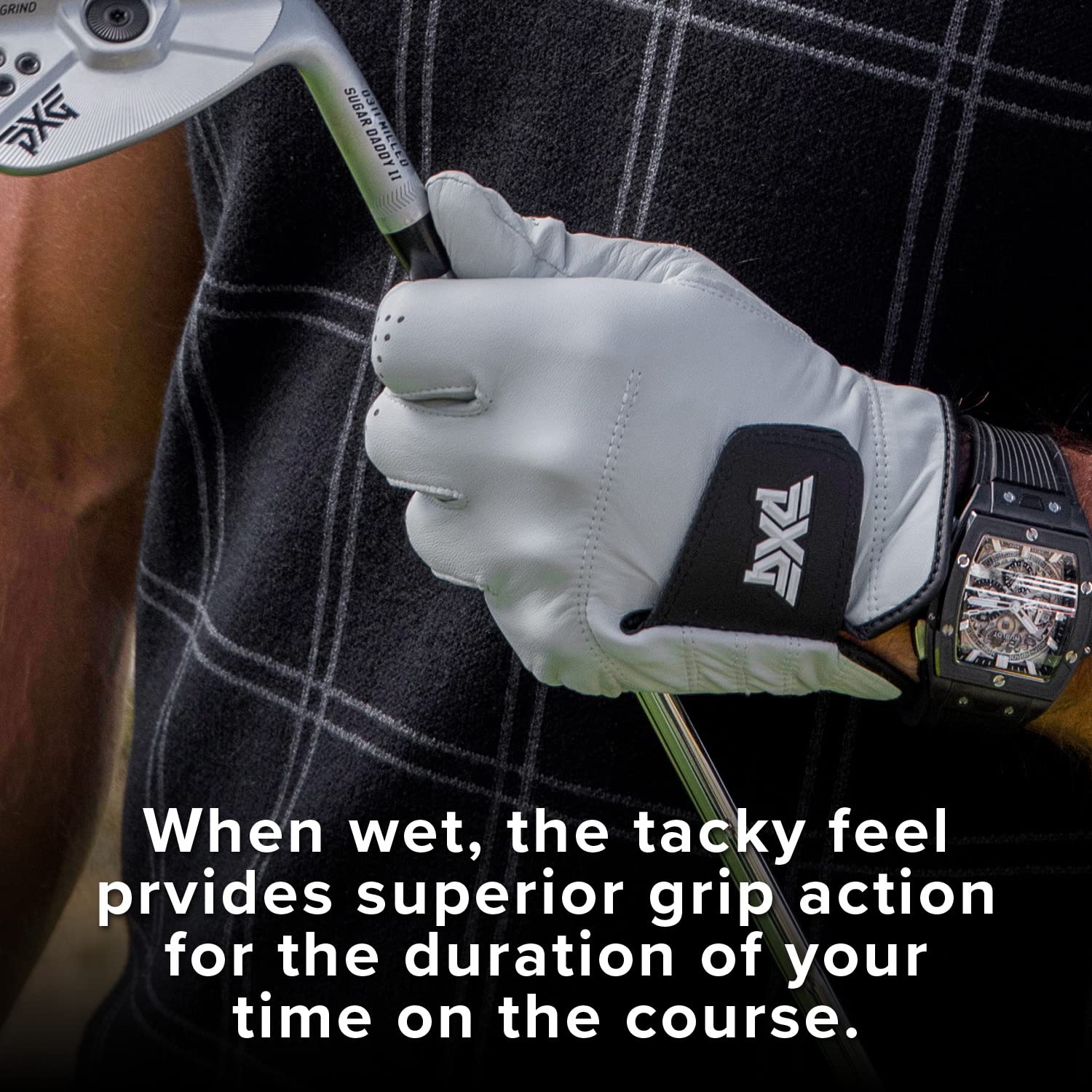 PXG Men's Players Tour Golf Glove - 100% Cabretta Leather with Cotton-Based Elastic Wristband