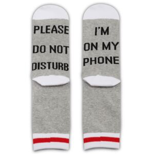 TSOTMO Phone Socks Make Phone Calls Gift Video Telephone Gift Phone Lovers Gifts I'M On My Phone Socks For Men Women (Phone Socks)