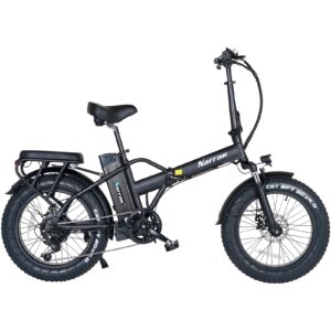 NARRAK Fat Tire Folding Electric Bike 48V 624Wh Lithium Removable Battery Peak 1100W Brushless Motor Max Speed 28Mph M5 Large LCD Display Suspension Step-Over Frame for Adults (S127-Black)