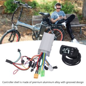 RiToEasysports 500W 36V 48V Electric Bike Controller Thumb Throttle Kit, Electric Scooter Motor Brushless Controller Finger Throttle with LCD Display