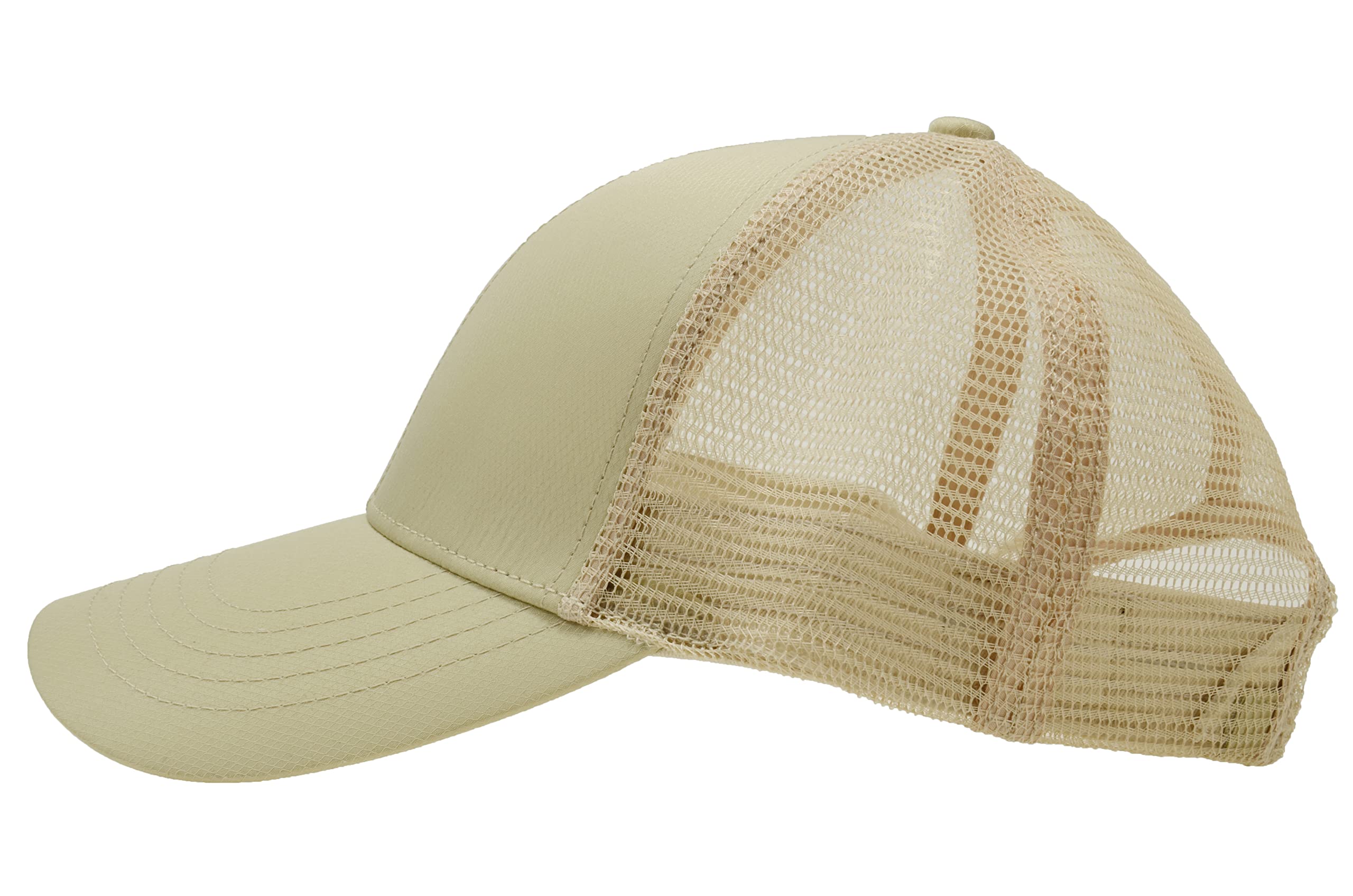 MUNULA Oversize Quick Dry Mesh Trucker Hat Big Head Hats for Men XXL Baseball Cap Breathable Dad Hat Adjustable 23.6"-26.8" (Khaki)