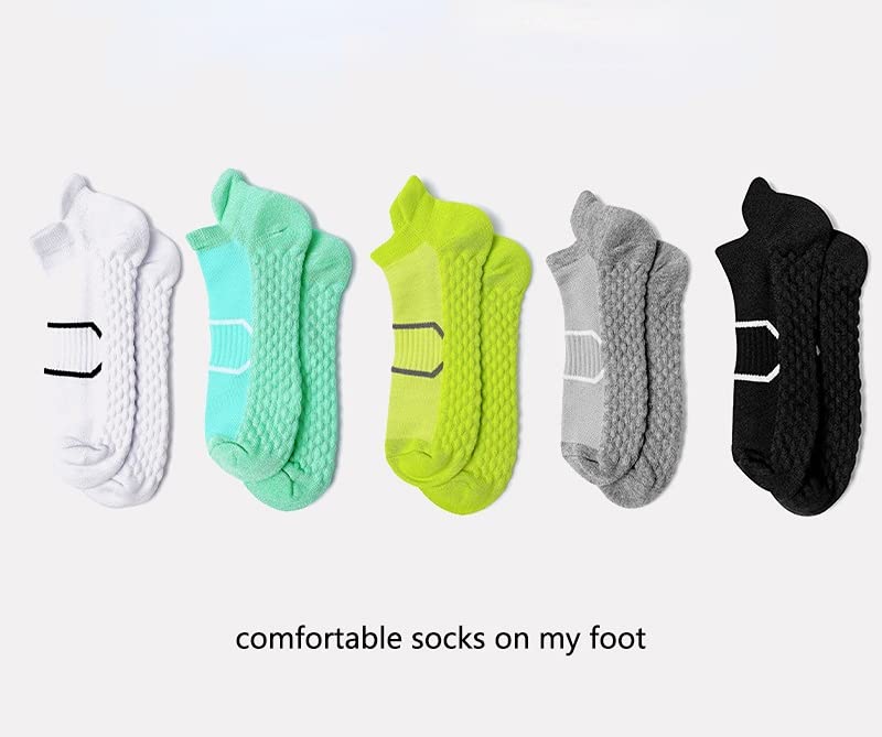 ADILAIDUN Women Athletic Socks No Show, 7/14 Pairs Running Socks Cushion Padded Ankle Socks Athletic Sports Socks Low Cut Size 5-12 (Green-14 Pairs)