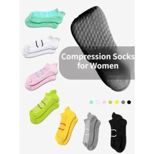 ADILAIDUN Women Athletic Socks No Show, 7/14 Pairs Running Socks Cushion Padded Ankle Socks Athletic Sports Socks Low Cut Size 5-12 (Green-14 Pairs)