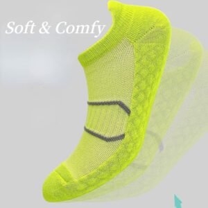 ADILAIDUN Women Athletic Socks No Show, 7/14 Pairs Running Socks Cushion Padded Ankle Socks Athletic Sports Socks Low Cut Size 5-12 (Green-14 Pairs)