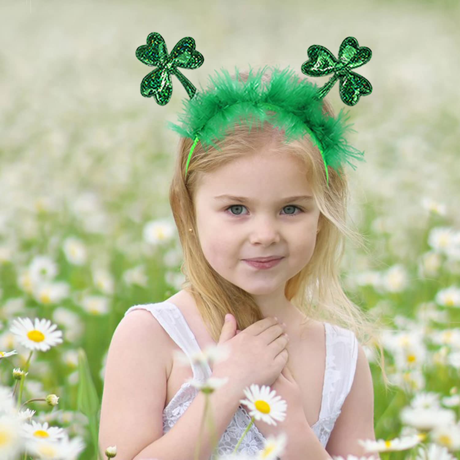 HOXIEYA St Patrick's Headband Green Clover Hair Band Shamrock Heaband for Women Kids St Patricks Day Head Decor Luck Hair Hoop for Party Decoration Hair Accessories