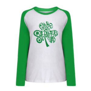 St Patricks Day Shirt Women Irish Shamrock St. Pattys Raglan T-Shirt