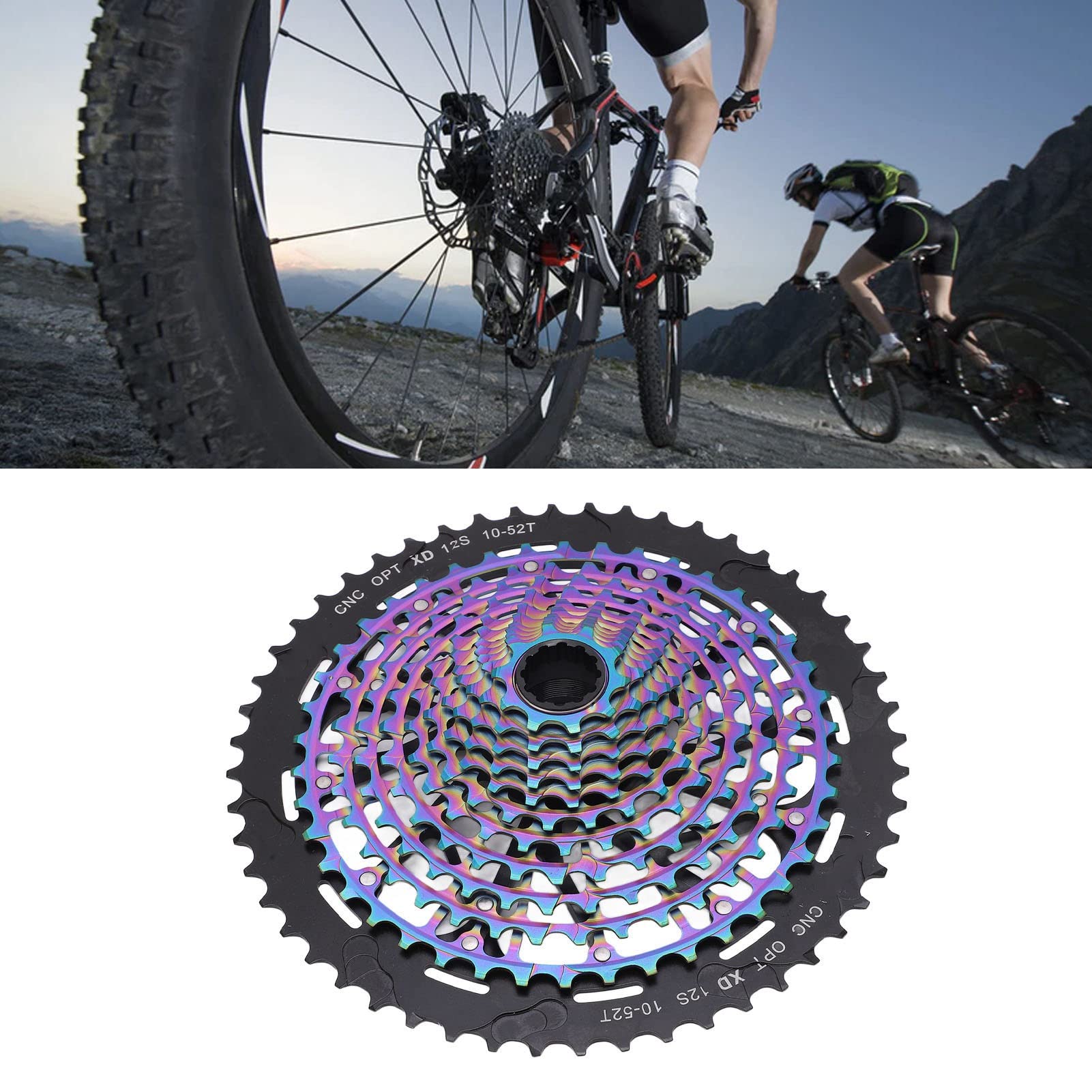 Bike Cassette Compatible,12 Speed Cassette 10-50T for Road Bike Cassette, Mountain Bike Accessories, Lightweigh Bracket Cassette Ultra-Light Bike Cassette, 12 speed cassette cassette tape freewh