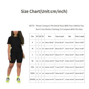 Women's Plus Size 2 Piece Outfits V Neck Side Split Tops Tummy Control Yoga Shorts Oversized Active Wear