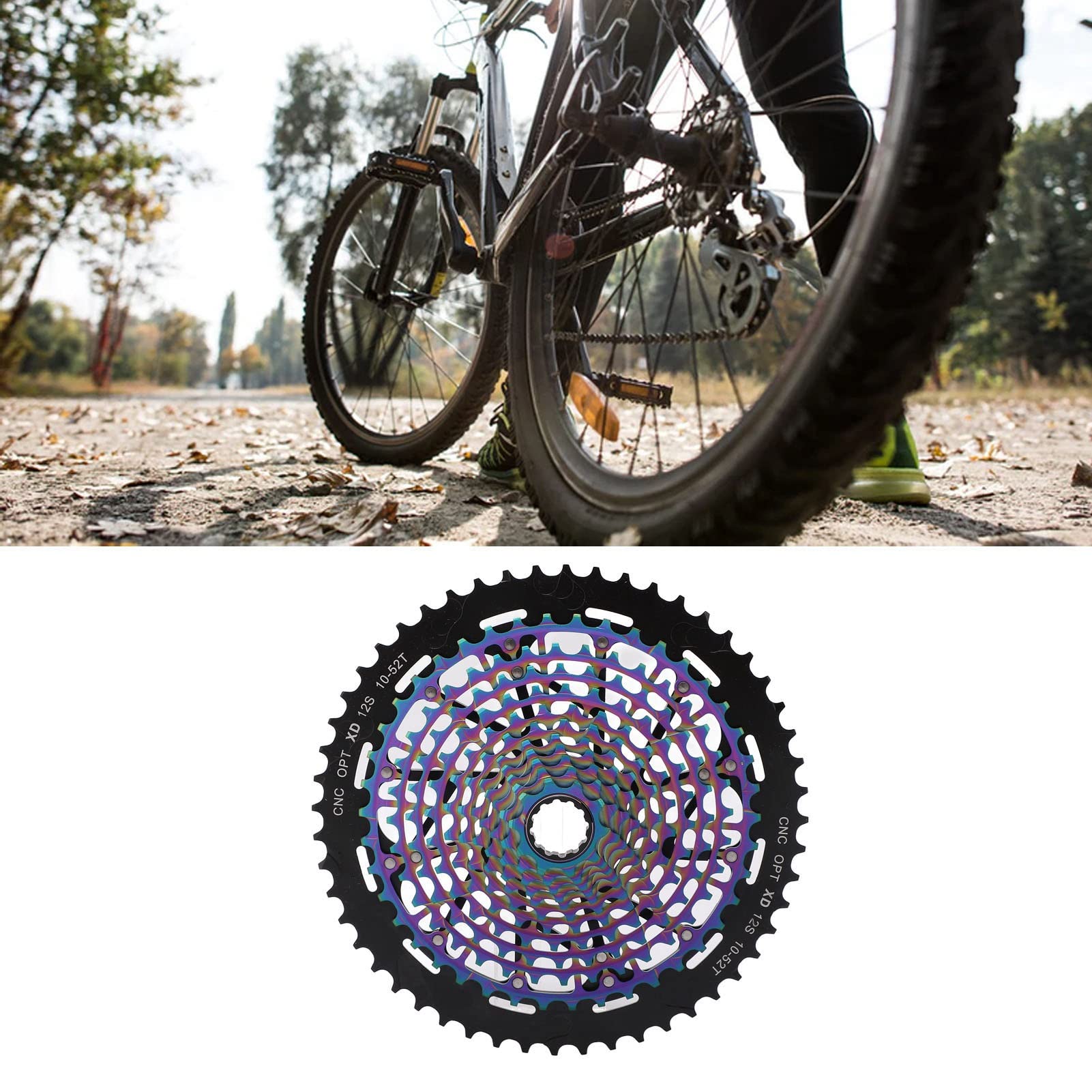 Bike Cassette Compatible,12 Speed Cassette 10-50T for Road Bike Cassette, Mountain Bike Accessories, Lightweigh Bracket Cassette Ultra-Light Bike Cassette, 12 speed cassette cassette tape freewh