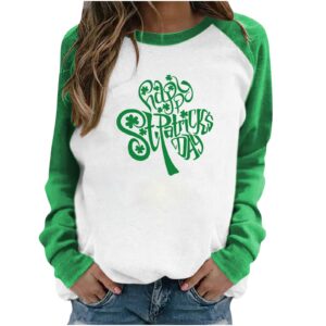 St Patricks Day Shirt Women Irish Shamrock St. Pattys Raglan T-Shirt