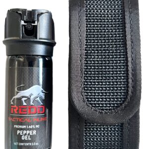 REDD Pepper Spray, Tactical Nuke - (1.40% MC) Maximum Strength Pepper Gel and Nylon Holster - (2 oz)