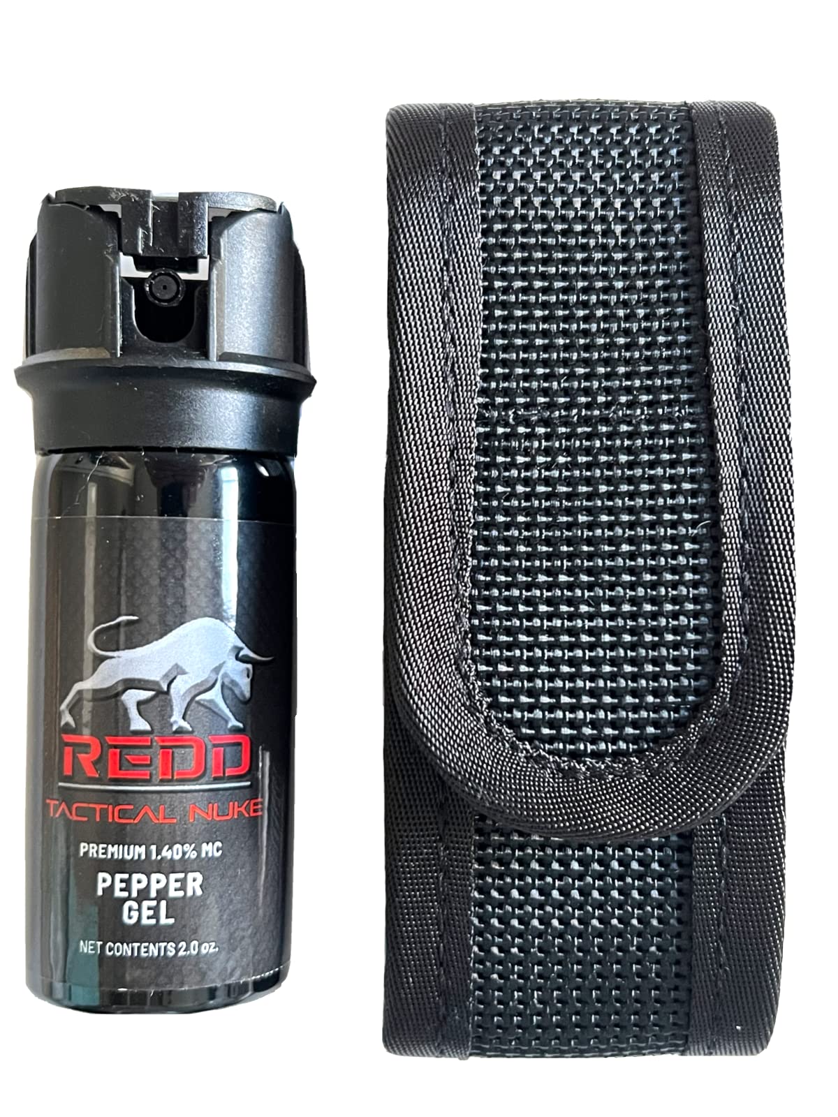 REDD Pepper Spray, Tactical Nuke - (1.40% MC) Maximum Strength Pepper Gel and Nylon Holster - (2 oz)