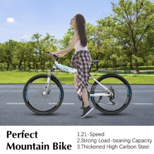 YIYIBYUS 26 inch Foldable Mountain Bike 21 Speed Full Suspension Folding Bicycles with High-Carbon Steel,Double Disc Brake Outroad MTB Bicycles for Adults Men Women