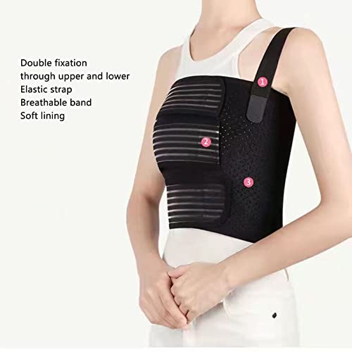 Rib Support Brace, Elastic Breathable Mesh Ribs Protection Brace Stable Fixation for Sternum Injuries (L)