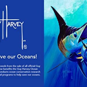 Guy Harvey Men’s Billfish Collection Short Sleeve Pocket T-Shirt, Azure Blue/Southbound Sails, X-Large