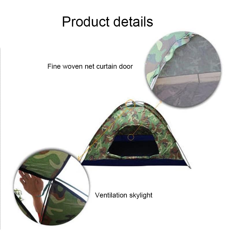 Camping Dome Tent Camouflage, Lightweight Waterproof Camping Tent with Carry Bag Portable Windproof Backpacking Tent Spacious Family Tents for Outdoor Camping Hiking (1-2 Person)