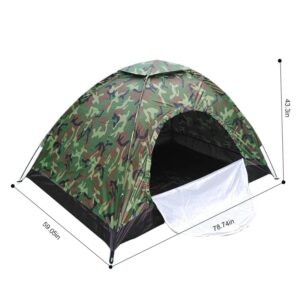 Camping Dome Tent Camouflage, Lightweight Waterproof Camping Tent with Carry Bag Portable Windproof Backpacking Tent Spacious Family Tents for Outdoor Camping Hiking (1-2 Person)