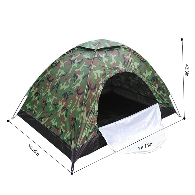 Camping Dome Tent Camouflage, Lightweight Waterproof Camping Tent with Carry Bag Portable Windproof Backpacking Tent Spacious Family Tents for Outdoor Camping Hiking (1-2 Person)