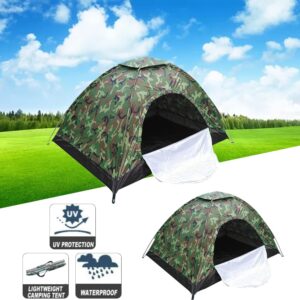 Camping Dome Tent Camouflage, Lightweight Waterproof Camping Tent with Carry Bag Portable Windproof Backpacking Tent Spacious Family Tents for Outdoor Camping Hiking (1-2 Person)