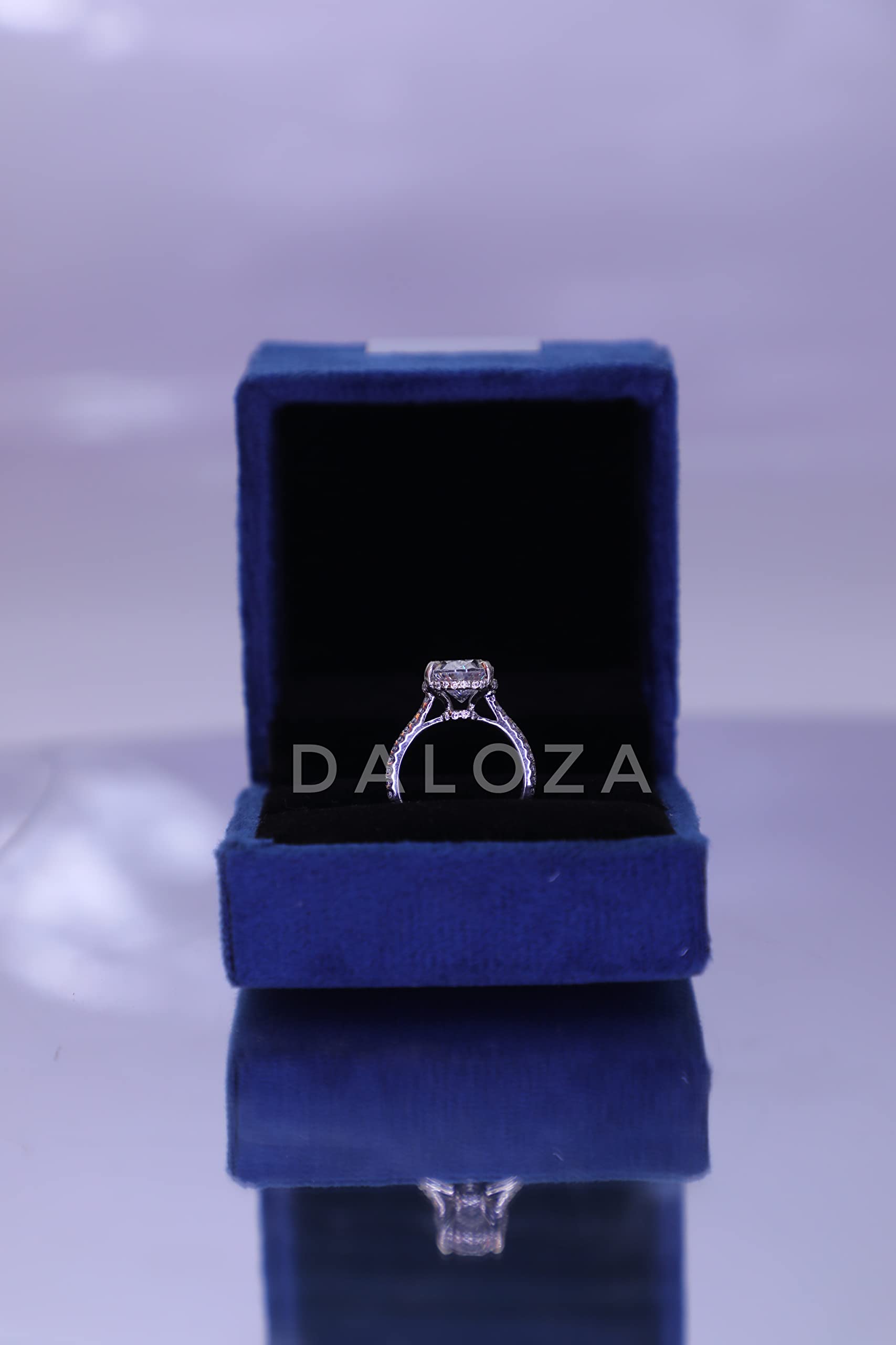 DALOZA 2.00 CT Moissanite 925 Hidden Halo Wedding Engagement Oval Cut Diamond Ring (9.5)